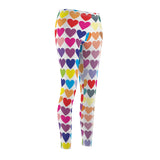 Heart Print Casual Leggings - Black