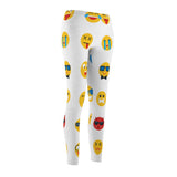 Emoji Print Casual Leggings - White