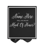 Personalized Will You Be My Maid Of Honor? Proposal Box Black w/ Bow -  Border