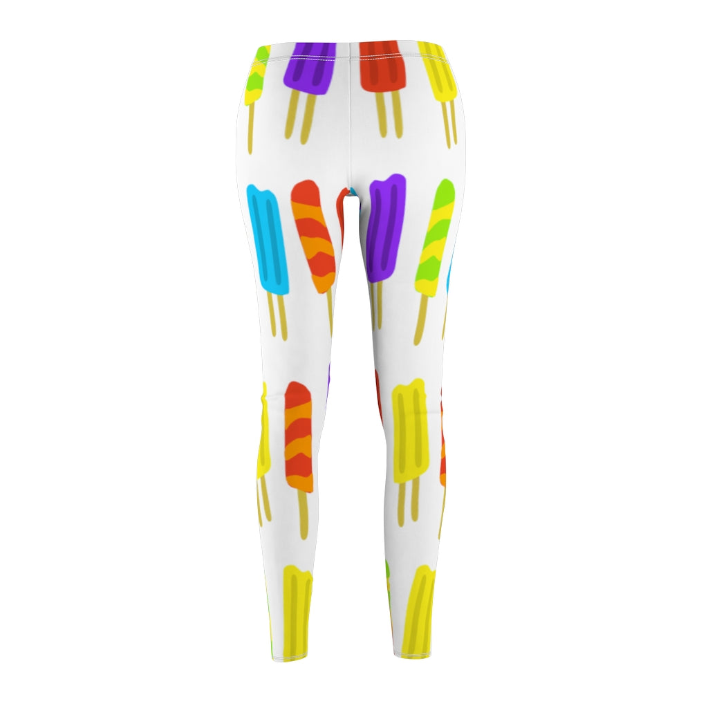 Popsicle Print Casual Leggings - White