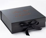 Personalized Will You Be My Bridesmaid? Proposal Box Black w/ Bow - No Border