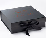 Personalized Will You Be My Flower Girl? Proposal Box Black w/ Bow - No Border