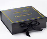 Personalized Will You Be My Bridesmaid? Proposal Box Black w/ Bow -  Border