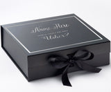 Personalized Will You Be My Usher? Proposal Box Black w/ Bow -  Border