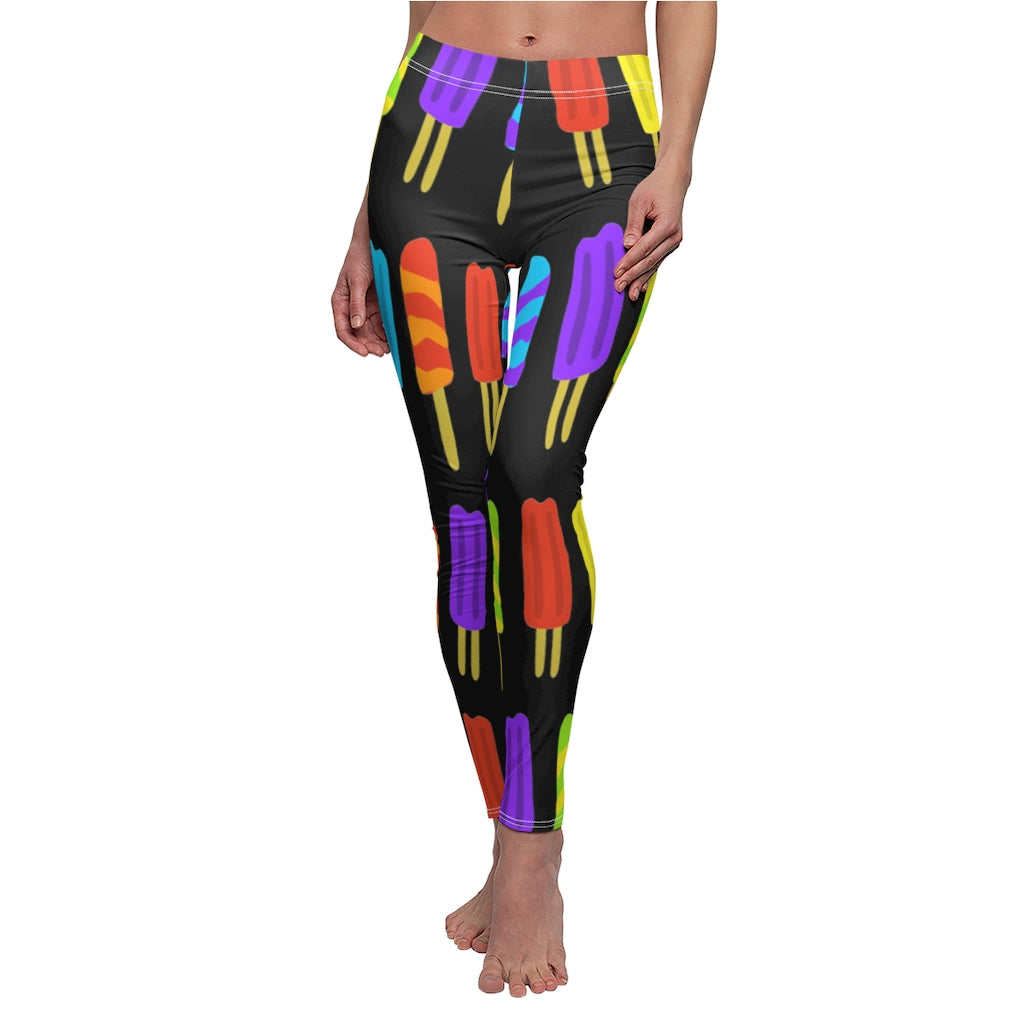 Popsicle Print Casual Leggings - Black