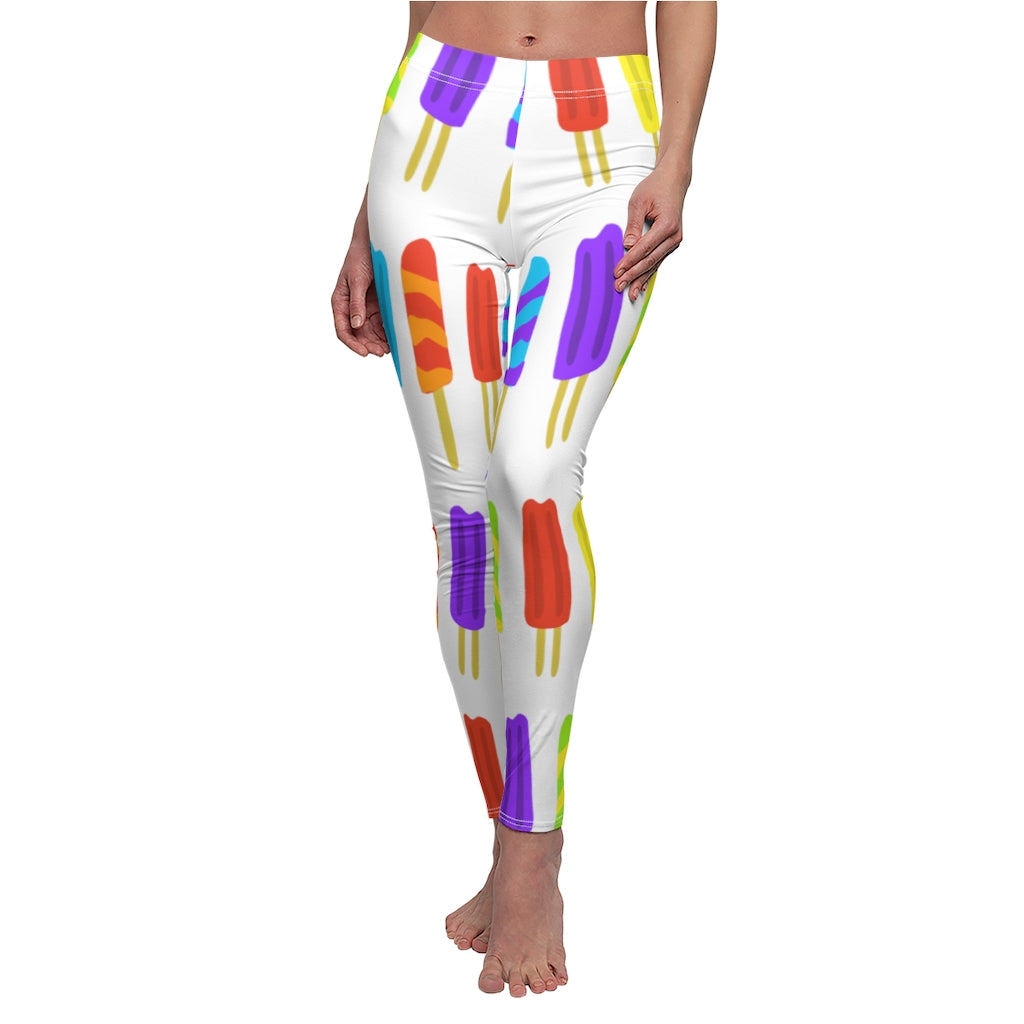 Popsicle Print Casual Leggings - White