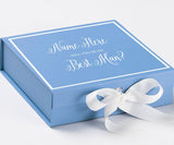 Personalized Will You Be My Best Man  Box? Proposal Box Light Blue w/ Bow white -  Border