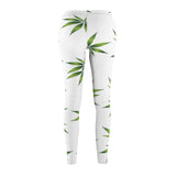 Marijuana Print Casual Leggings - white