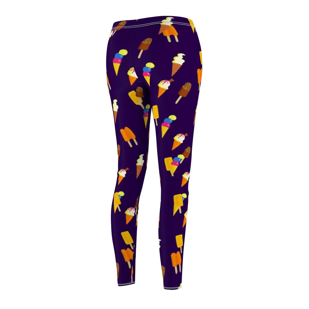 Desserts Print Casual Leggings - Blue