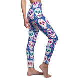 Day of the Dead Casual Leggings - Blue