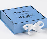 Personalized Will You Be My Best Man  Box? Proposal Box Light Blue w/ Bow white -  Border