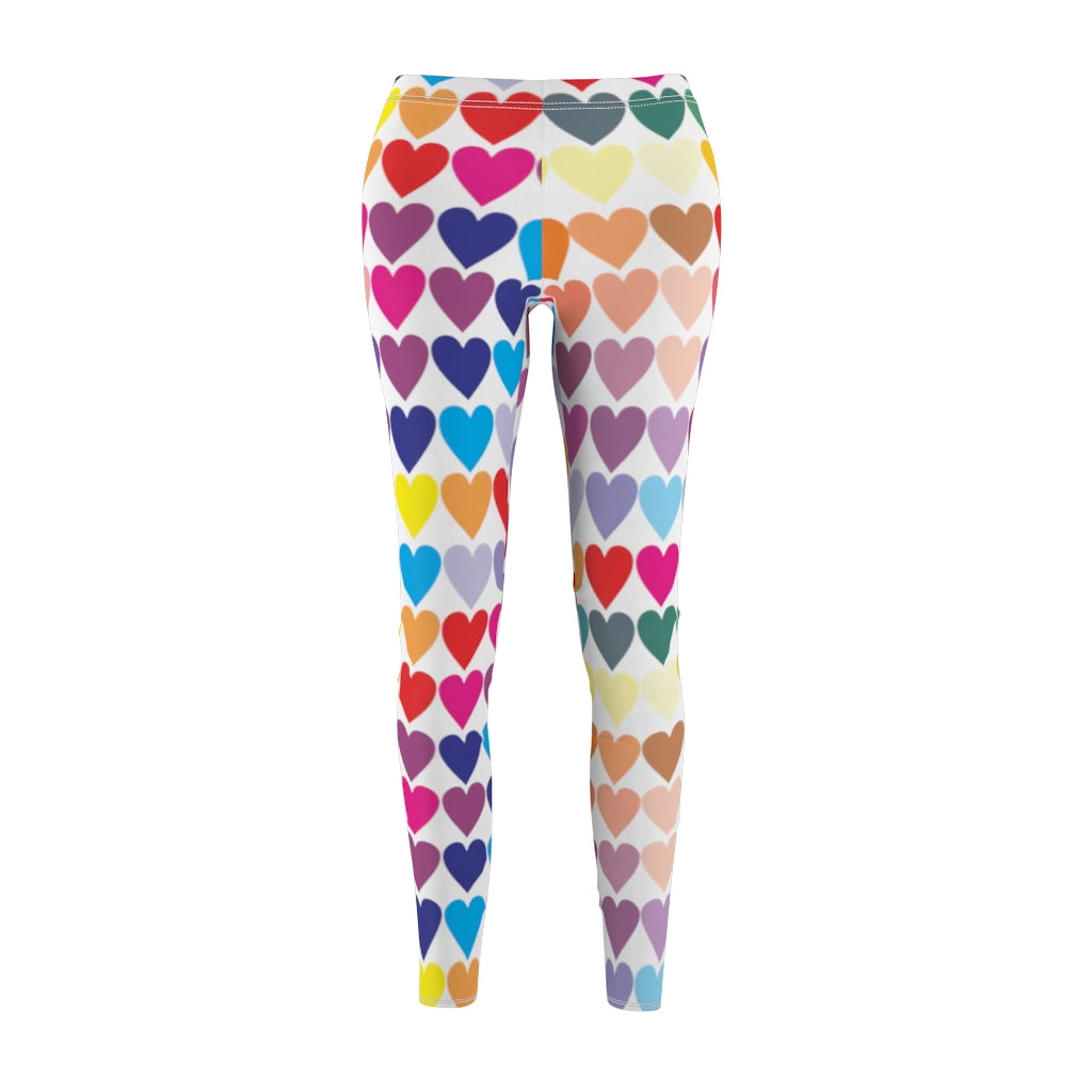 Heart Print Casual Leggings - Black