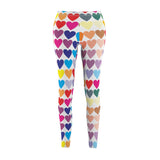 Heart Print Casual Leggings - Black