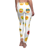 Emoji Print Casual Leggings - White