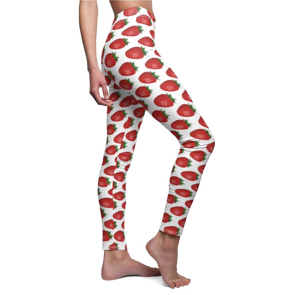 Strawberry Print Casual Leggings