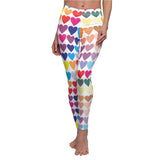 Heart Print Casual Leggings - Black