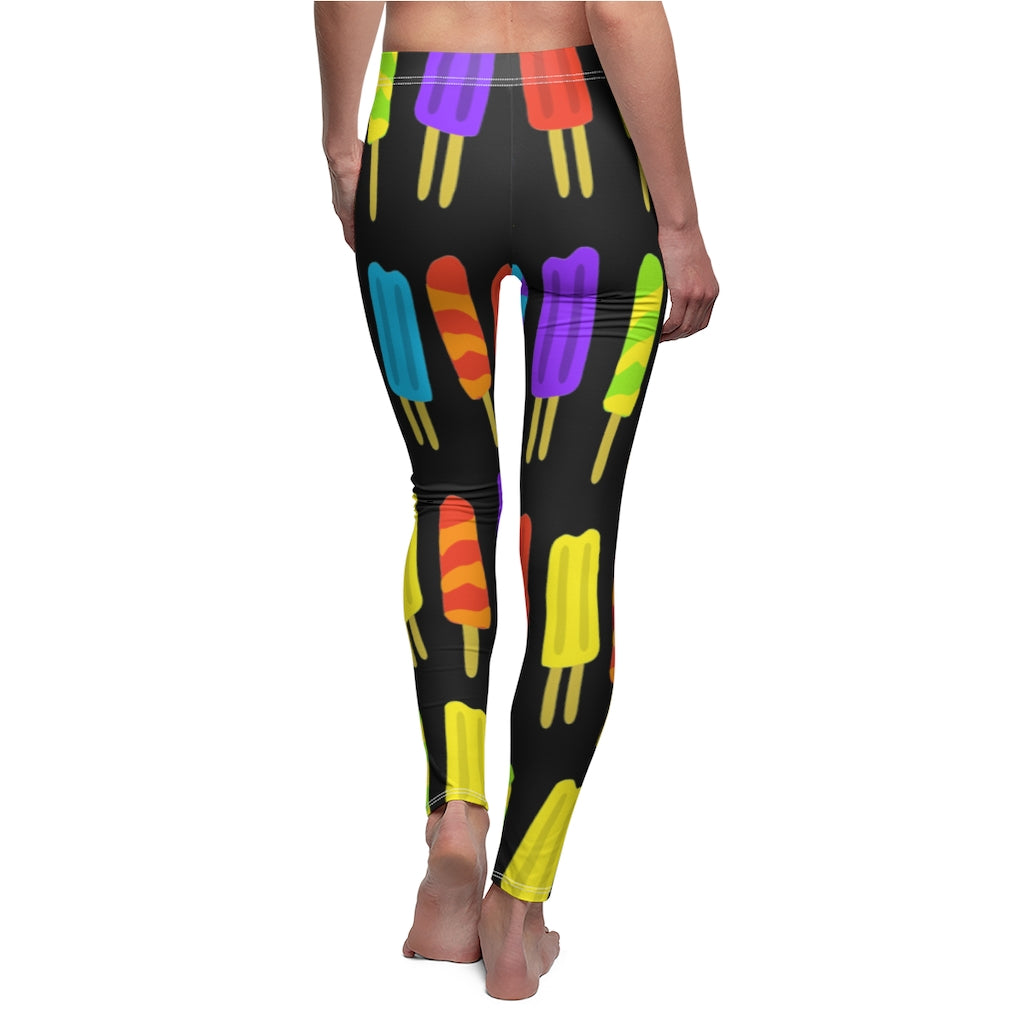 Popsicle Print Casual Leggings - Black