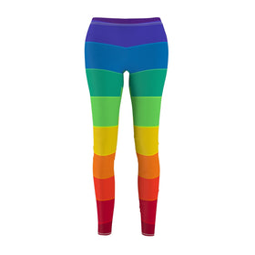Rainbow Print Casual Leggings - Black