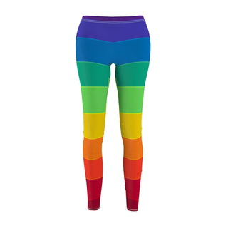 Rainbow Print Casual Leggings - Black