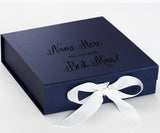Personalized Will You Be My Best Man  Box? Proposal Box Navy Blue w/ Bow white - No Border