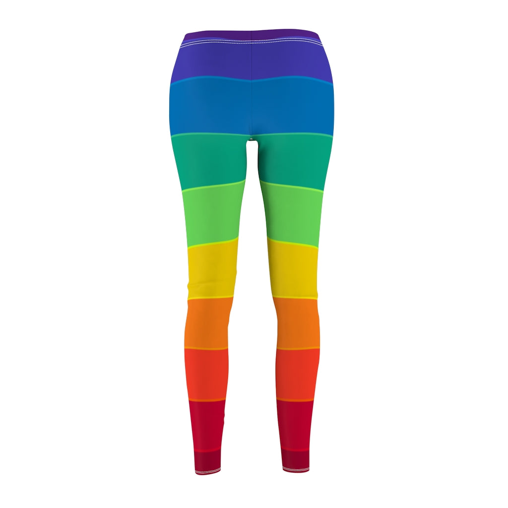 Rainbow Print Casual Leggings - Black