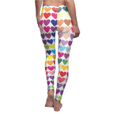 Heart Print Casual Leggings - Black