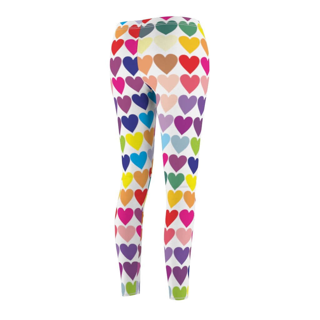 Heart Print Casual Leggings - Black