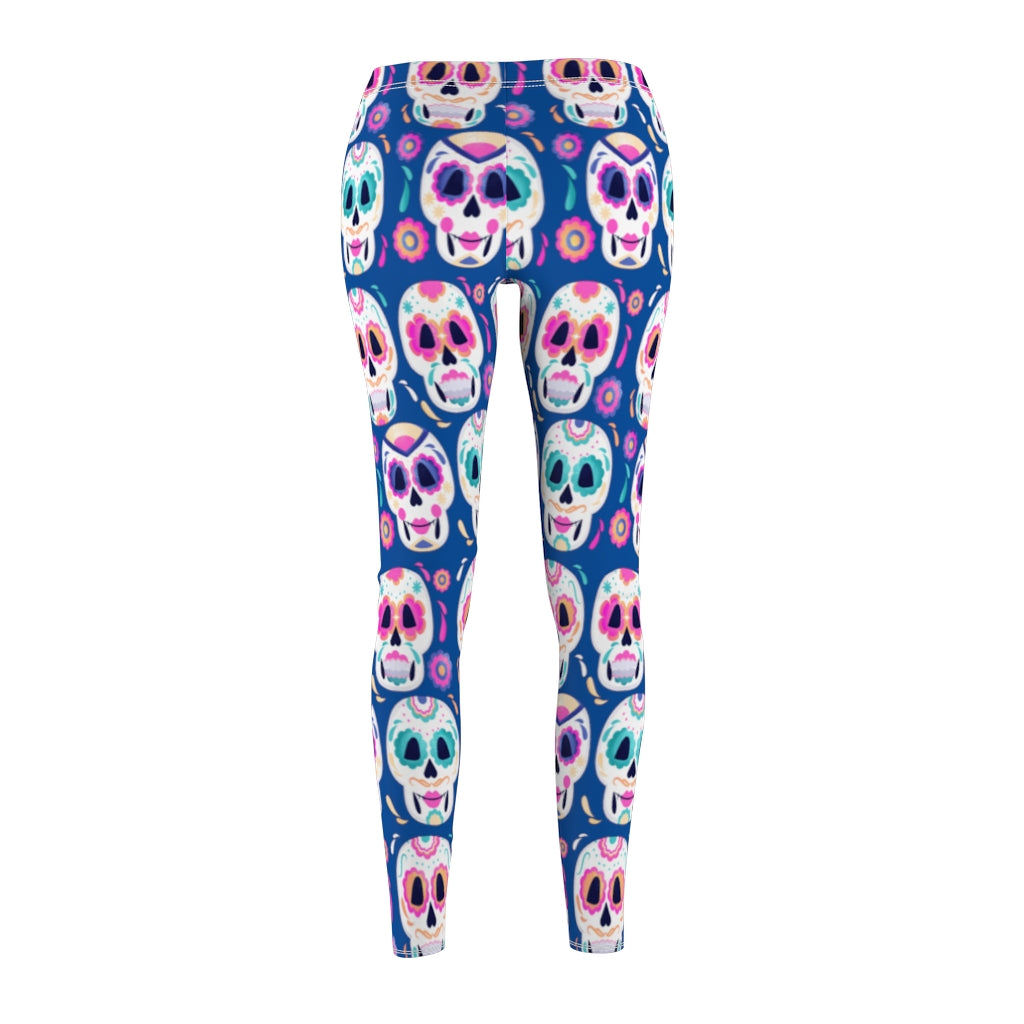 Day of the Dead Casual Leggings - Blue