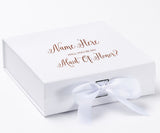 Personalized Will You Be My Maid Of Honor  Box? Proposal Box White w/ Bow white - No Border