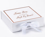 Personalized Will You Be My Maid Of Honor  Box? Proposal Box White w/ Bow white -  Border