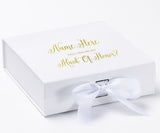 Personalized Will You Be My Maid Of Honor  Box? Proposal Box White w/ Bow white - No Border
