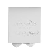 Personalized Will You Be My Maid Of Honor  Box? Proposal Box White w/ Bow white - No Border